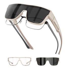 KAPVOE Photochromic Fit Over Glasses Sunglasses for Men Women Oversized Square Sunglasses UV400 Protection TR90 Frame Sports Goggles Cycling Golf Driving