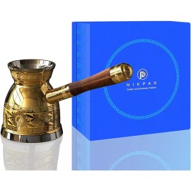 NIKPAR Luxury Greek Coffee Pot Macedonian Collection, Turkish Arabic Coffee Pot! - 16 oz