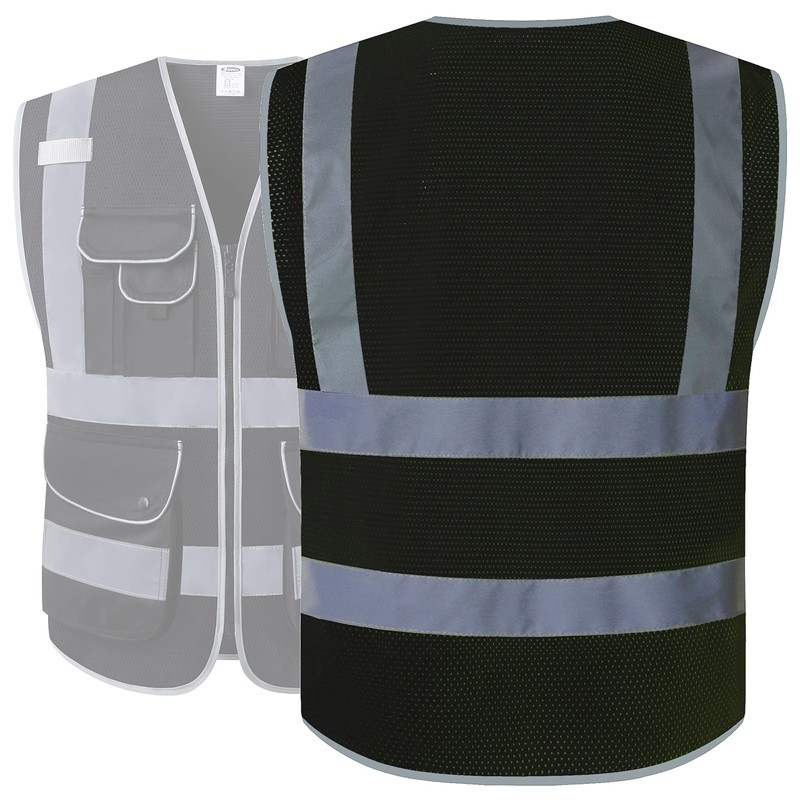 JKSafety 9 Pockets High Visibility Safety Vest for Men and