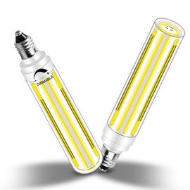 LFLAMPON Jde11 Led Bulb Dimmable 100W 120W Halogen Equivalent, 120V 10W 1300LM Cool White 6000K,T3/T4 Mini Base, COB E11 Bulb for Chandeliers, Ceiling Fans, Cabinet Lighting,2 Pack