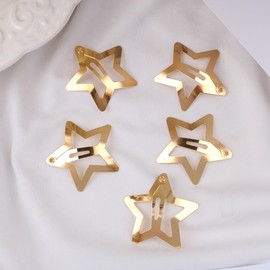 Juroicessry 20Pcs Gold Metal Star Hair Clips, Hair Barrettes, Hair Side Clamps, Headdress Cute Hair Accessories for Women Girls