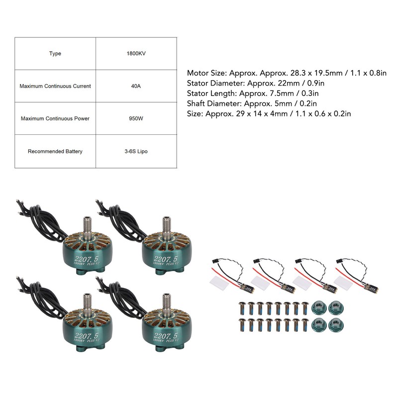 4 Sets Brushless Motor Kit 5mm Shaft Electric Motor with