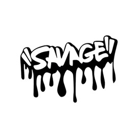 2PCS Savage Artistic Fonts Sticker 5.91"x4.13", Durable Vinyl Decal for Cars, Trucks, Laptops, Windows, Bumpers or Crafts, Waterproof Exterior Accessories |#AZ251 (Black)