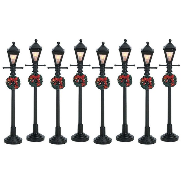 Lemax Village Collection Gas Lantern Street Lamp Set of 8 #64500
