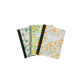 Decomposition 3-Pack Floral College Ruled Notebook - 9.75 x 7.5 Journal, 160 Lined Pages - 100% Recycled Paper - Notebooks for School Supplies, Home & Office - Made in USA