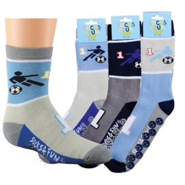 TippTexx 24 6 pairs of children's stopper socks, ABS socks, stockings with nub sole, many beautiful patterns with anti-hole guarantee, Football No 1