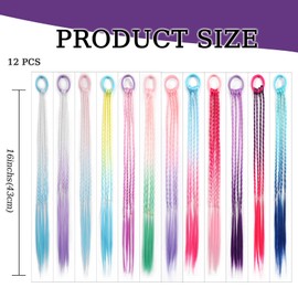 Hair Tinsel Kit,12 Colours,Glitter Extension,Fairy Tinsels Hair Extensions,Coloured Hair Extension for Kids,Tinsel Kit Heat Resistant Accessories,Rainbow Extensions for Braiding, for Girls