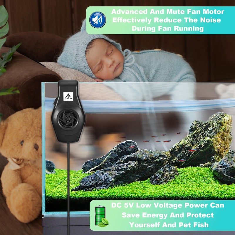 DaToo Mini Aquarium Chiller Small Fish Tank Fan Aquarium Cooling