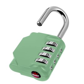 CL11KG - Candado de combinación de 4 dígitos verde, cerrojo de combinación para exteriores, interiores, gimnasio, escuela, herramientas, almacenamiento