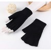 1Pair Half Finger Gloves Winter Warm Fingerless Stretchy Knit Gloves