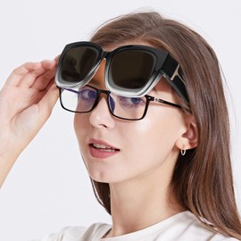 IGnaef Fit Over Sunglasses for Women Men, Polarized Over Glasses Sunglasses UV Protection Snap Shade CIF7511M