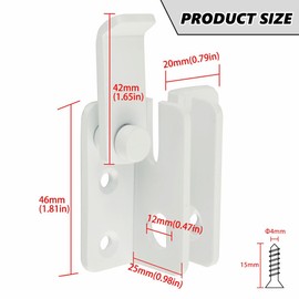 Alise Flip Latch Gate Latches Slide Bolt Latch Safety Door Lock Catch for Barn Cabinet Pet Cage Garden Bathroom Garage Window Sliding Door,Stainless Steel White Finish MS3001-W