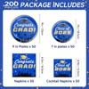 Graduation Party Supplies Dinnerware Set - 200 Pcs Blue Graduation