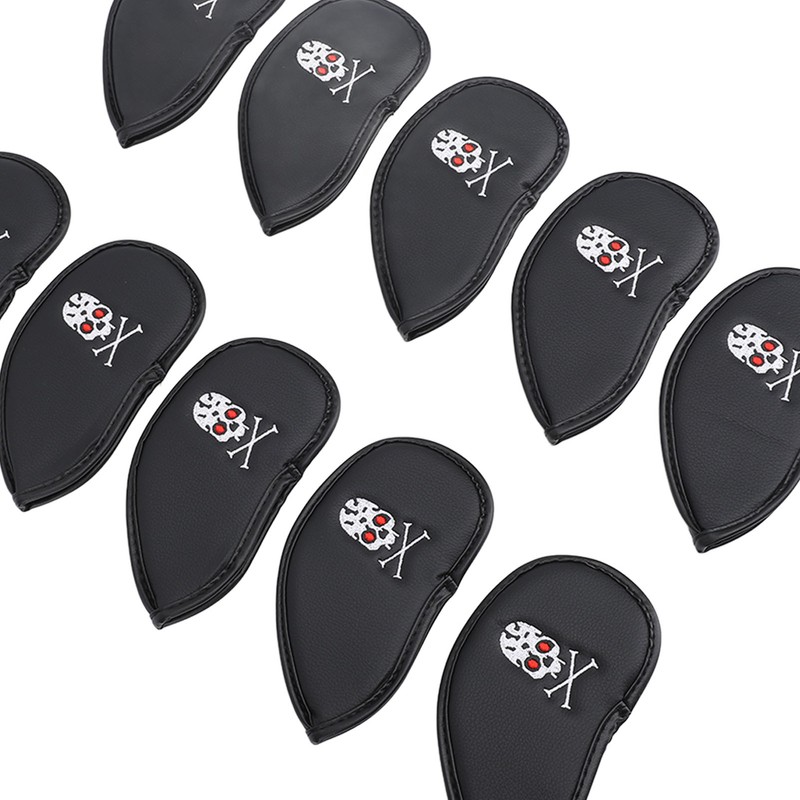 10PCS Golf Club Head Cover PU Leather Protective Abrasion Resistant