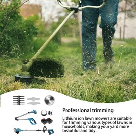 Folding Cordless String Trimmer - Handheld Cordless Grass Shear & Shrubbery Trimmer | Battery Powered Rechargeable Electric Lawn Mower or Trimming Vines, Shrubs, Clusters