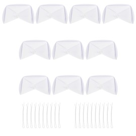 Kasteco 10 Pack White Nurse Hat Headband Nurse Cap Costume and 20 Pins (10)