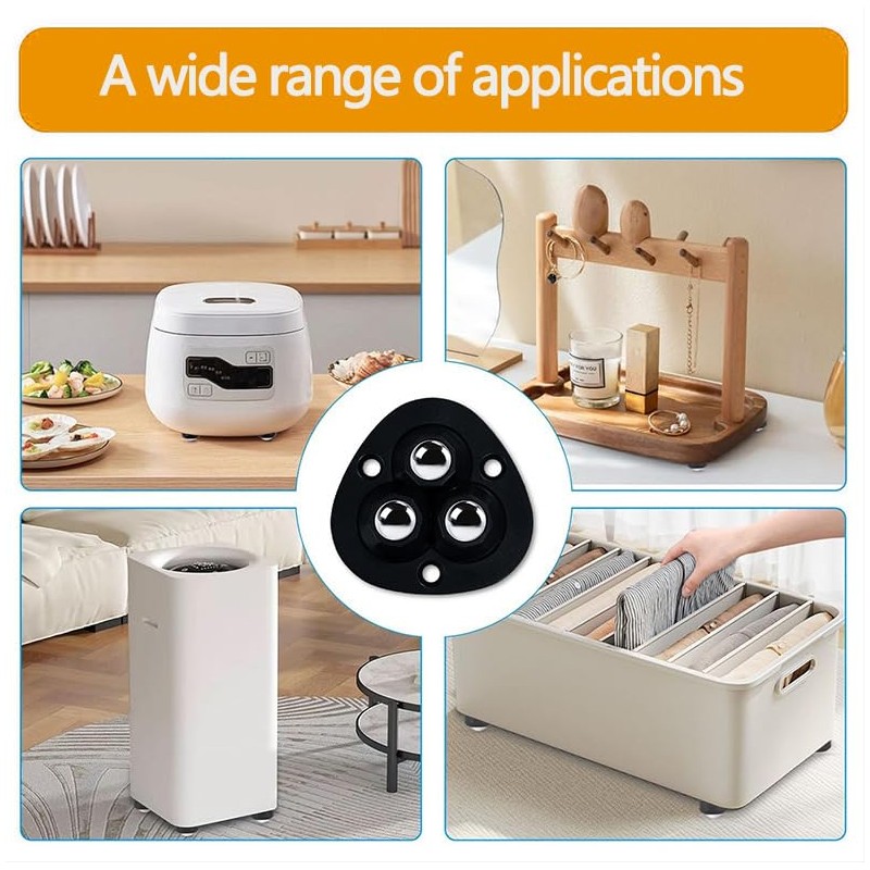 Small Adhesive Casters Wheels for Appliance: 8 Pcs Kitchen Counter