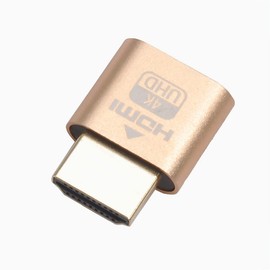 WLGQ 4K HDMI Dummy Load Virtual Plug High Resolution Virtual Monitor Display Emulator Next Generation Headless Display Adapter (Gold Color - 2pcs)