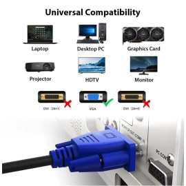 Unbranded 1.5M 15 PIN VGA TO VGA Cable  For LED LCD TV Monitor PC Projector USB DOCK HDTV: