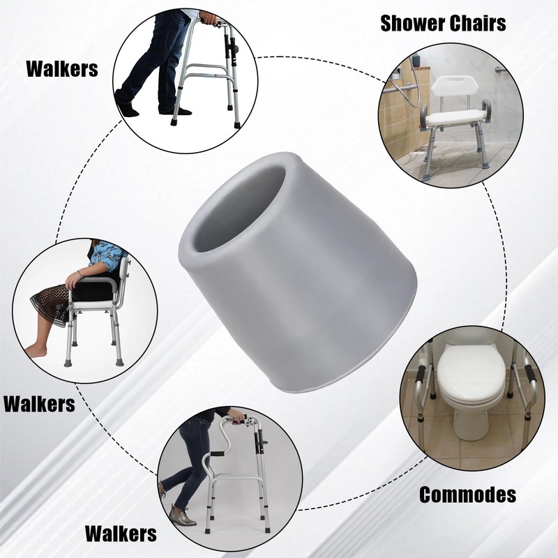 Dexspoeny 8Pcs Rubber Walker Tips Set 1 & 1/8 in