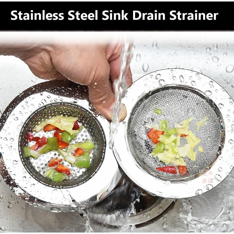 Tomario 2 Pack Stainless Steel Kitchen Sink Strainer, Standard Sink