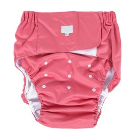 Adult Diaper Adjustable Washable Elderly Diaper Reusable Incontinence Nappy Pants705 Rose Red