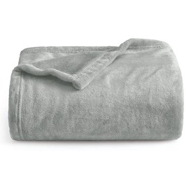 Oxford Homeware Fleece Blanket Sofa Throw Cuddly Reversible Soft Throws for Bed, Couch, Settee, Travel Lightweight and Breathable Blanket fit All Season (Silver Grey, Throw/Single)
