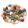 LE SKY natural stone pendants round waterdrop shape healing mixed