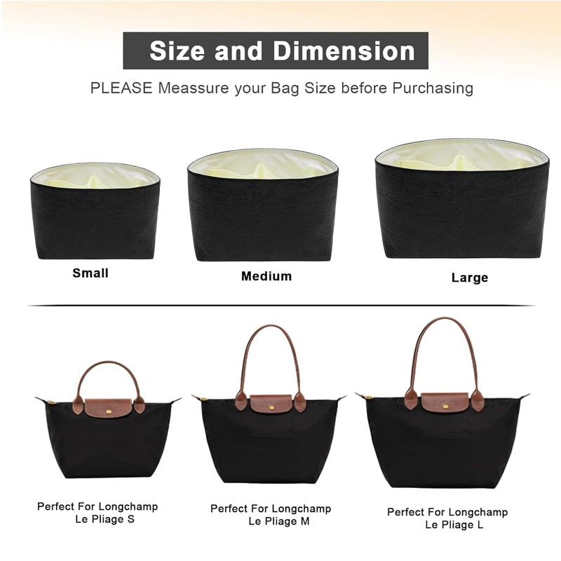 LOUKAYCCI New Dupont Paper Purse Organizer Insert for Longchamp Le