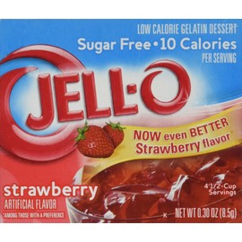 Jell-O Sugar-Free Strawberry Gelatin, 0.30 Oz, 4 pk