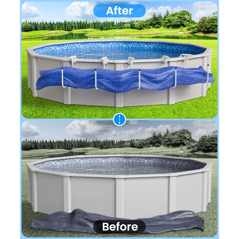 Teisaiko 5-Pack Adjustable Solar Cover Holder for Above Ground Pool
