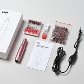GAOY Electric Nail Drill for Acrylic Nail, USB Electric Nail File, Portable Efile with Nail Drill Bits, Manicure Pedicure Tools for Home Salon, Pink