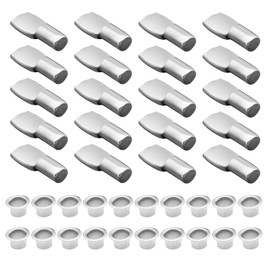 Divono 20 Pack Shelf Pins, 5 mm Metal Shelf Support Pegs, Shelf Pins Metal Book Shelf Bracket for Cabinet Furniture Closet Bookcase, Kitchen Wardrobe Shelves
