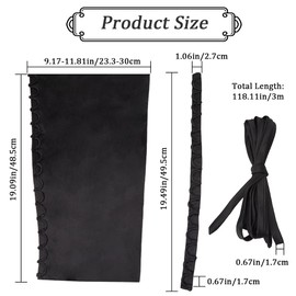 GORGECRAFT Wedding Dress Zipper Replacement Adjustable Dress Corset Set Zipper Extension Fit Satin Corset Set Loops for Bridal Corset Prom Straps (Black)