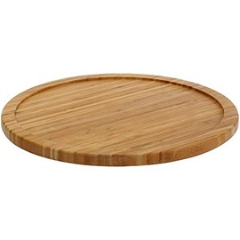 YBM Home Bamboo Wooden Non-Skid Lazy Susan Turntable Fully Rotating Pantry Cabinet