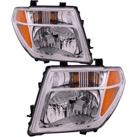HEADLIGHTSDEPOT Halogen Headlight Left And Right Pair CAPA Certified Compatible With 2005-2008 Nissan Frontier All Models/2005-2007 Pathfinder All Models