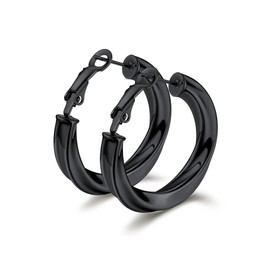 Bestyle Women's Stainless Steel Hoop Earrings, Large & Small Hoop Earrings, Hoop Circle, 30/40/60/80 mm, Gift for Women, Girlfriend, Mum, Girls, Stainless Steel, No Gemstone