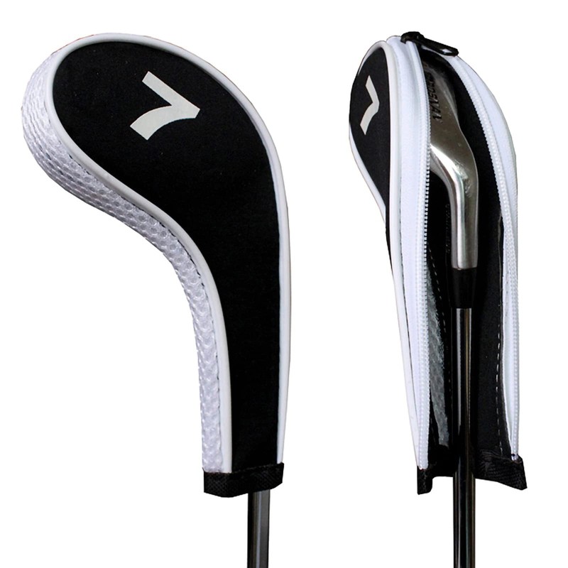 Andux Number Print Golf Iron Club Head Covers Long Neck