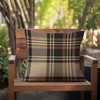 Fall Plaid Pillow Covers 18x18 Set of 2 Beige Black
