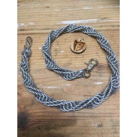 Chainmail Wallet Chain - Double Helix - Handcrafted - 14 Gauge - Galvanized