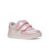 Geox B ECLYPER Girl A Sneaker, White/Dk Pink, 21 EU