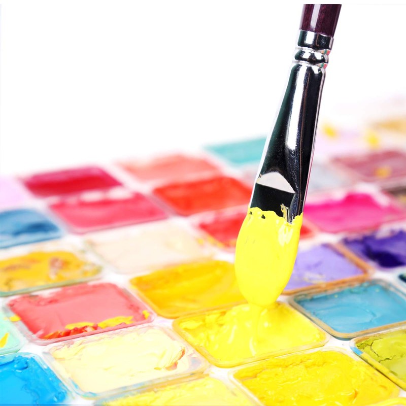 Transon Red Sable Filbert Paint Brushes 6pcs for Watercolor, Acrylic,