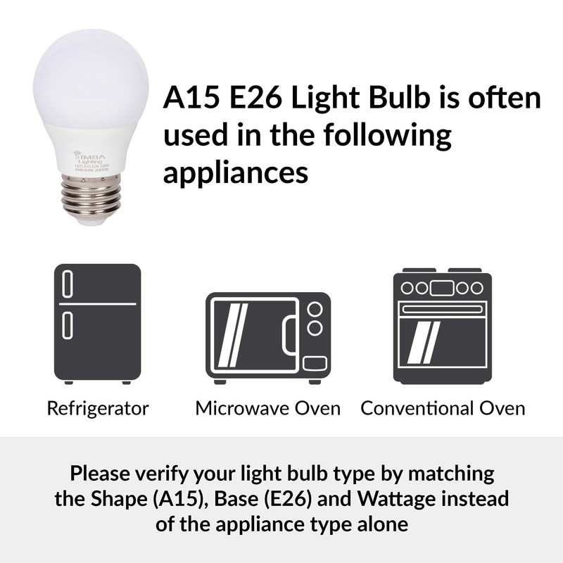 Simba Lighting LED A15 Refrigerator Light Bulbs (6-Pack) 4W 40W