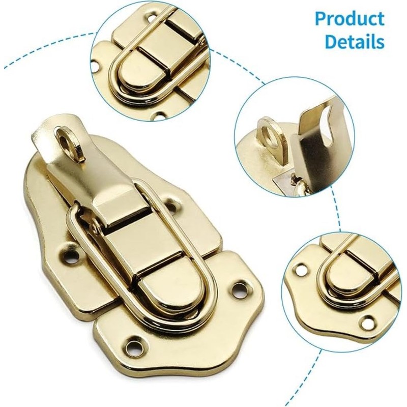Hardware Buckle Kit, 4 Pack Chest Latches Hardware Gold Hasp