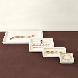 Woodten Microfiber Jewelry Display Flat Tray for Rings Earrings Necklace Bracelet, Jewelry Photograph Display Catchall Organizer Tray Dish(L)