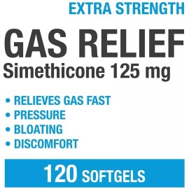 Puregen Gas Relief Simethicone 125 mg 120 Softgels 3Pk