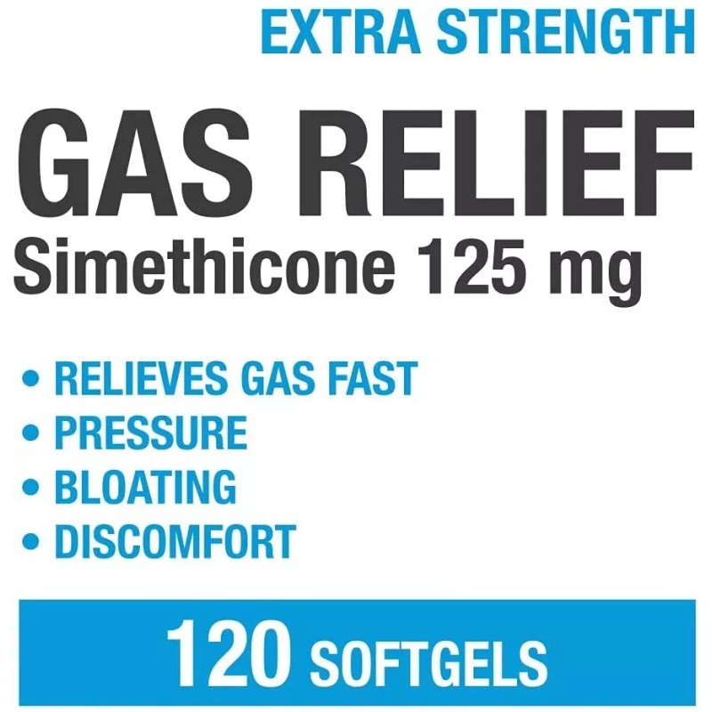 Puregen Gas Relief Simethicone 125 mg 120 Softgels 3Pk
