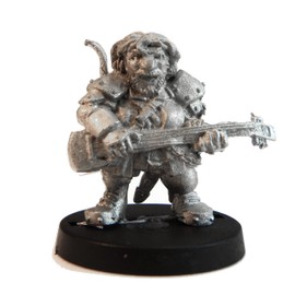 Stonehaven Dwarf Bard Miniature Figure (for 28mm Scale Table Top War Games) - Made in USA