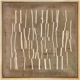 SIGNWIN Framed Canvas Print Wall Art Ivory Strokes Contemporary Illustrations Fine Art Farmhouse/Country Minimal for Living Room, Bedroom, Office - 16"x16" Natural