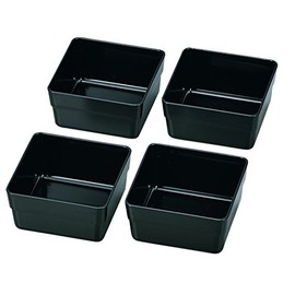 HAKOYA 56010 Tatsumiya 15.0 Double Box Divider Small Bowls Set of 4, Black